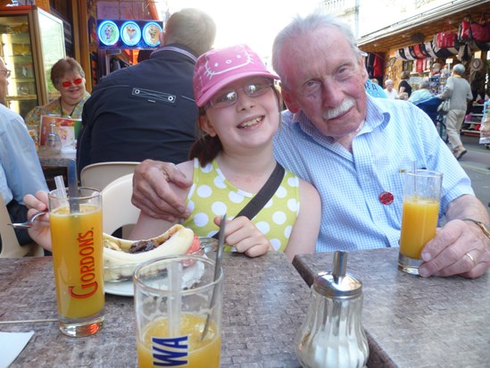 Dad with Clare in Lourdes