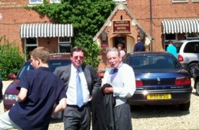 Dad with Peter and Sam at Lucy's wedding