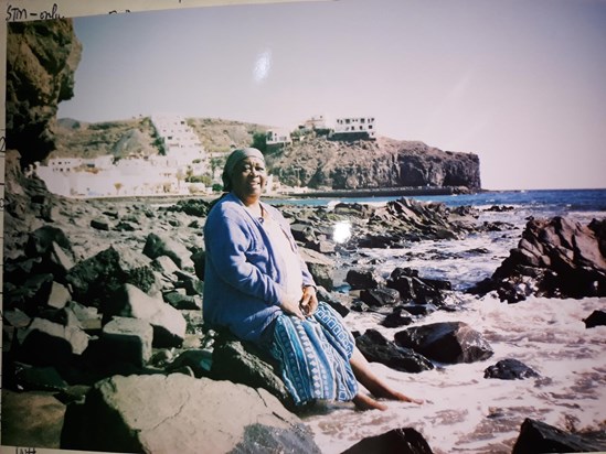 Mama in Fuerteventura beach