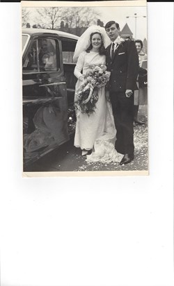 Sandra and Brian on their wedding day
