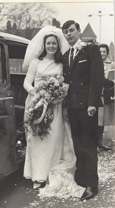 Sandra and Brian on their wedding day