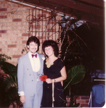 1982_The lovely Robyne Ridges with Mark at Sharon's wedding.