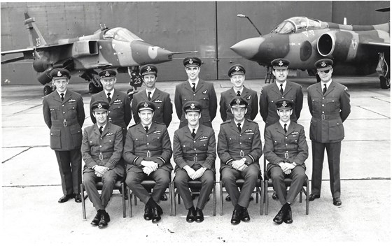 Wing Commander Turner and fellow officers at RAF Lossiemouth (back row third from right)
