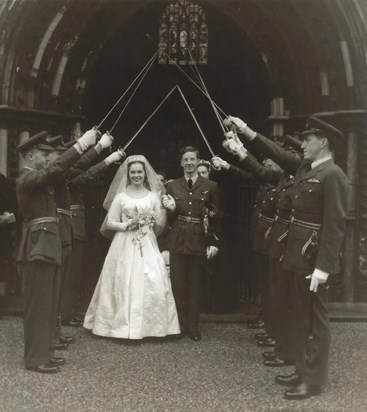 The RAF guard of honour at Basil & Eleanor's wedding