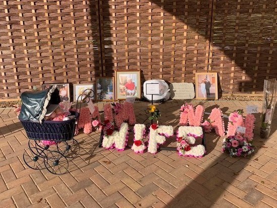 Floral tribute for Sonia Mercer