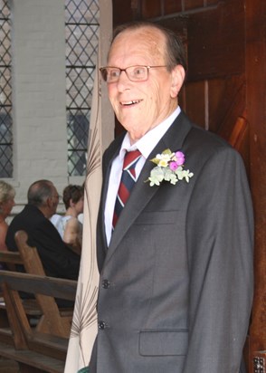 happy days George at Jonathan and Caroline's wedding Aug 2018