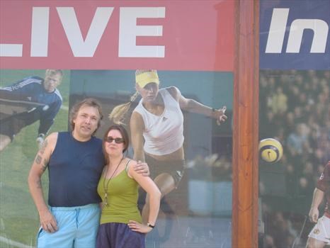 Outside a bookies in Albania 2006
