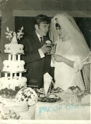 noel and joan on their wedding day