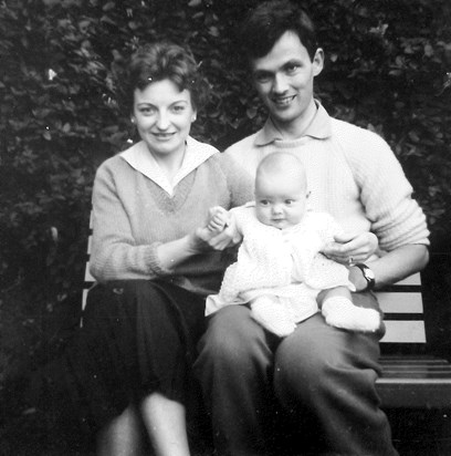 Proud Parents with Baby Lynne 1960 