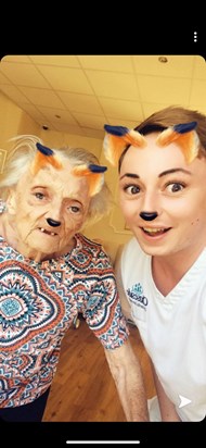 me and Ethel enjoying a snap chat filter ??