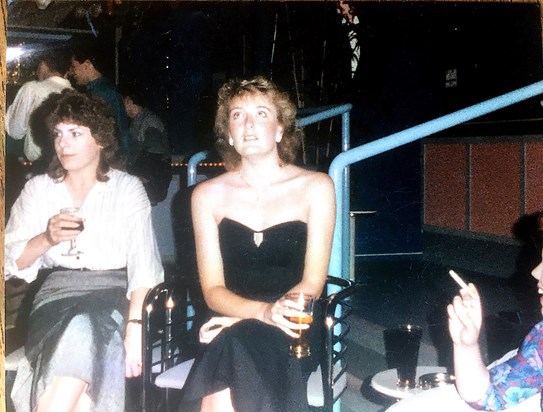 Margaret looking ultra glam at my hen night - 1986 