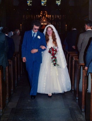 Lynne & Wayne's wedding. Walking down aisle.