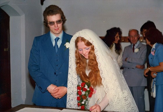 Lynne & Wayne's wedding. Signing the register.