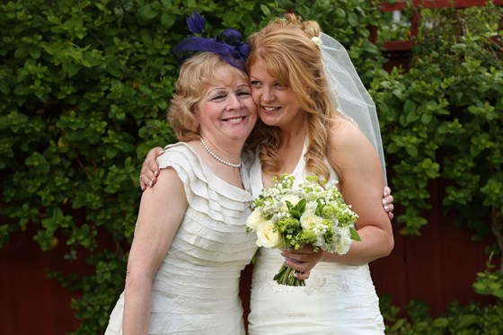 Lynne with Saf at her wedding