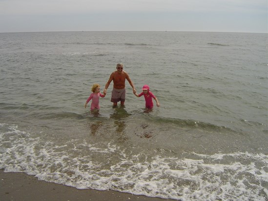 Chris and grand-daughters in the Med