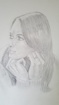 My stunningly beautiful 'big sis' sketched by our amazing dad. Together again x x 