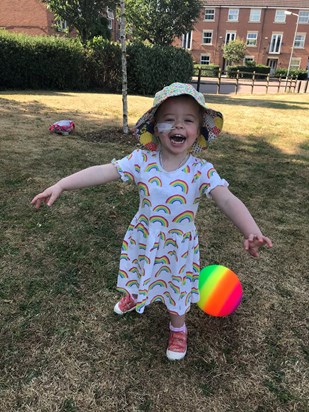 Playing in the park during a break from chemotherapy 