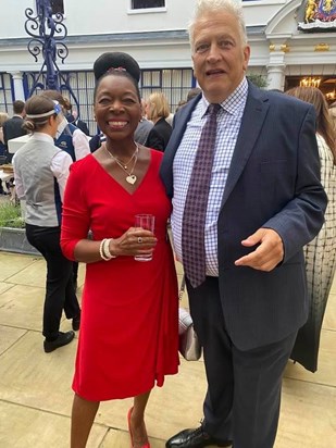 Leigh with Dame Floella at the Sumer Reception of the Company of Communicators 2021