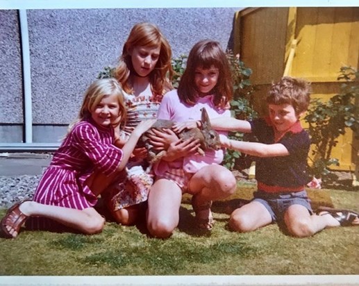Cousins with Thumper the rabbit 1975 approximately ??