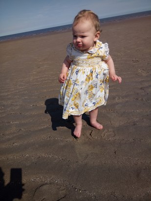 Olivia on Sutton on sea beach sending all my love nanny kathy xxx