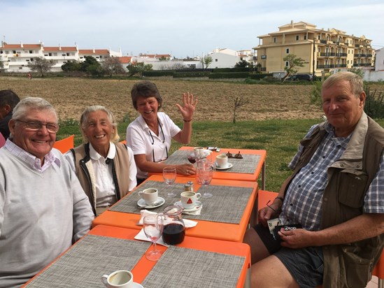 Dear June. What happy memories we have of David and all the lovely lunches at Cappuccino’s in ALBUFEIRA. It was one of David’s favourite restaurants. He will be sadly missed. Love from Sean & Miriam??