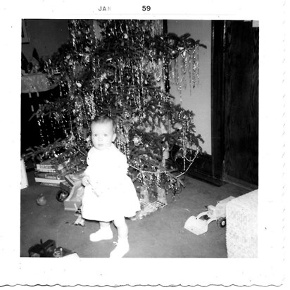 Marjorie - Christmas 1958 - shot with my new Kodak Brownie camera. 