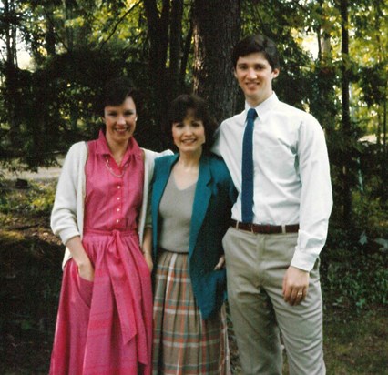 Marjorie with Heather and Steve, mid-1980s
