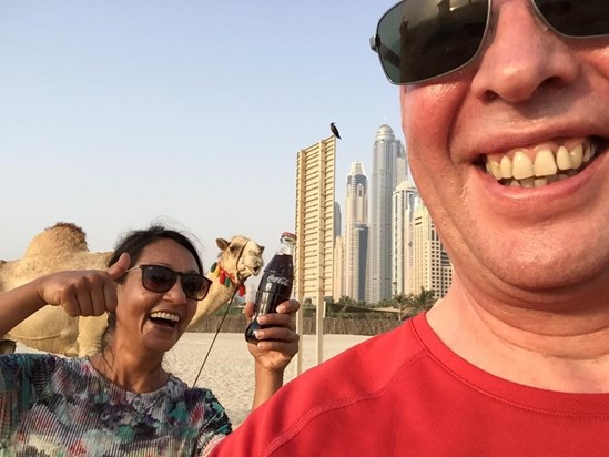 With Nina, and camel  ,in Dubai 