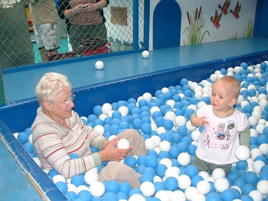 Playing in the ball pit