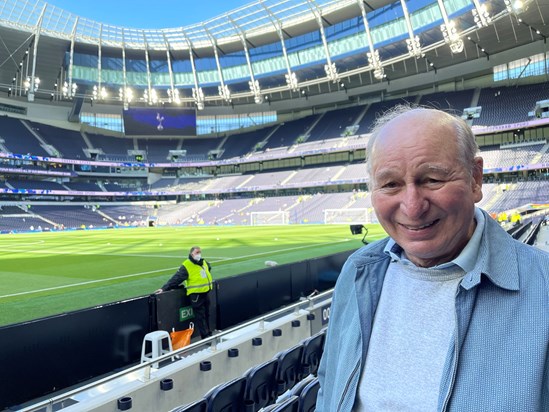 At the Tottenham ground for his 80th birthday 