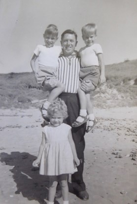 That’s our dad! Michael, Jono and Deb at Port Macquarie, Australia 1959