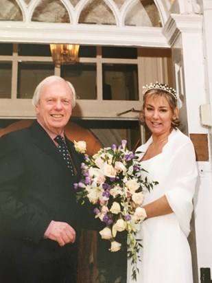 Dad & Jo - 24 March 2001 - giving me away at last!!