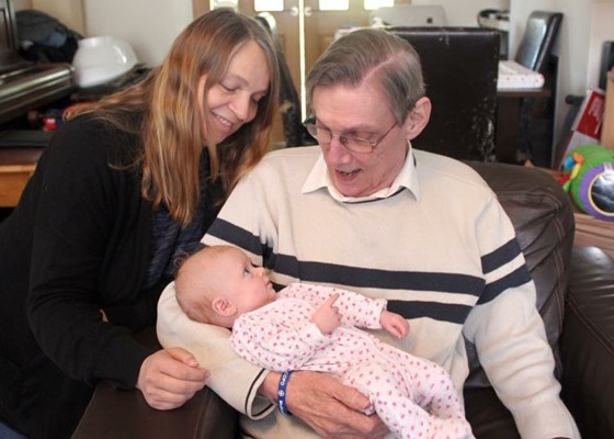 When Eloise and Dad first met. ‘Hey! You must be my Grandad! Great to meet you’ 