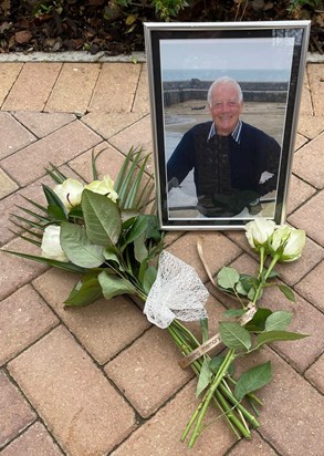Floral tribute for Albert Biglin
