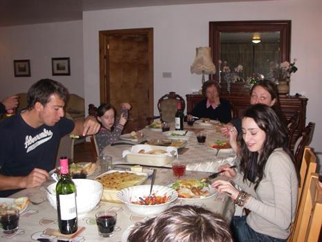 Enjoying the family meal