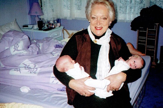 Susie with her twin grandchildren
