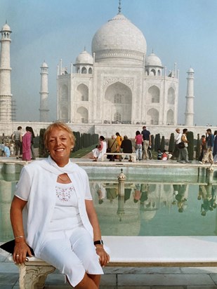 On one of many trips to India - the Taj Mahal