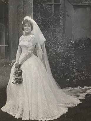 On her wedding day