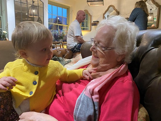 Grandma & Matilda at the birthday party in September 2020