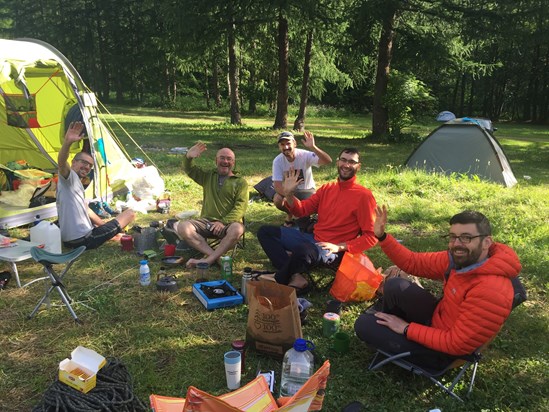 Paul with Brixton Climbers. Alps trip, June 2019