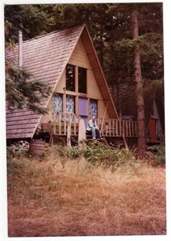 Dad at the cabin on Stuart Island