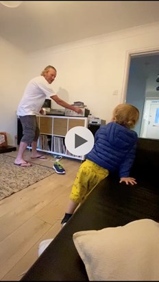Uncle Raymond with little fox having a boogie 