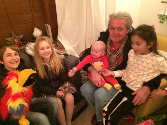 Allan - Christmas 2017 with 4 of his wonderful grandchildren. 