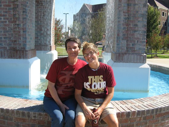 Mom and I at the fountain next to Doak campbell stadium. Mom's 1st FSU football game!