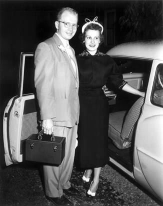 Dad and Mom off on their honeymoon - June 12, 1954