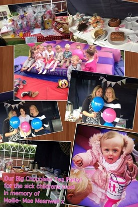 Chocolate Tea Party in memory of Mollie Mae. Thank you Sophie and Claire xxxx