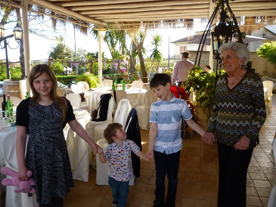  90th Birthday party with Holly, Samuel and Liam
