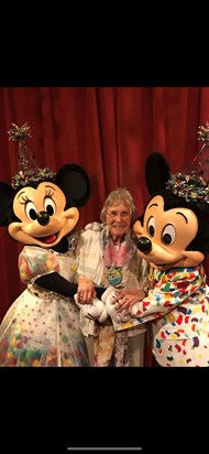 Liefke and Kaden at Disney with Auntie Julie for 90th birthday. 