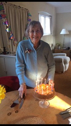 Julie on her 89th birthday in Andy’s house