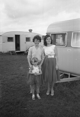 Mum, Carol and Graham at Caister-on-sea, Norfolk c1960